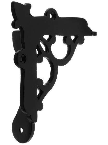 Ornate Screen Door Corner Brace In Matte Black